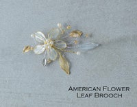Made in JAPAN アメリカンフラワー リーフブローチ